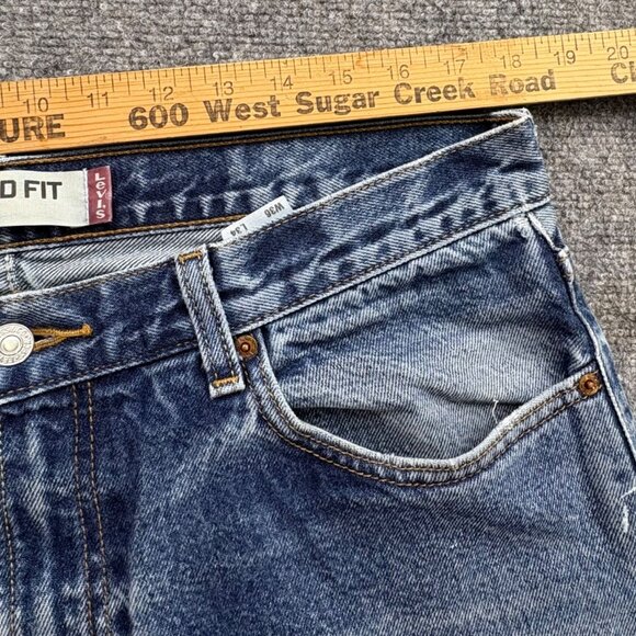 Levis 550 Jeans Mens 36x24 Blue Relaxed Fit Baggy Distressed Paint Splatter - Picture 16 of 16